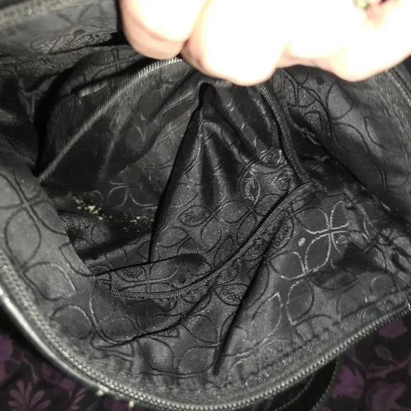 FOSSIL Womens Purse Bag Black Crossbody Travel Key Charm Leather - Picture 9 of 16